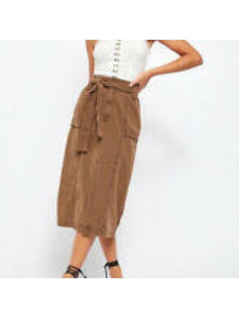 Free People Catching Feelings Linen Blend Skirt